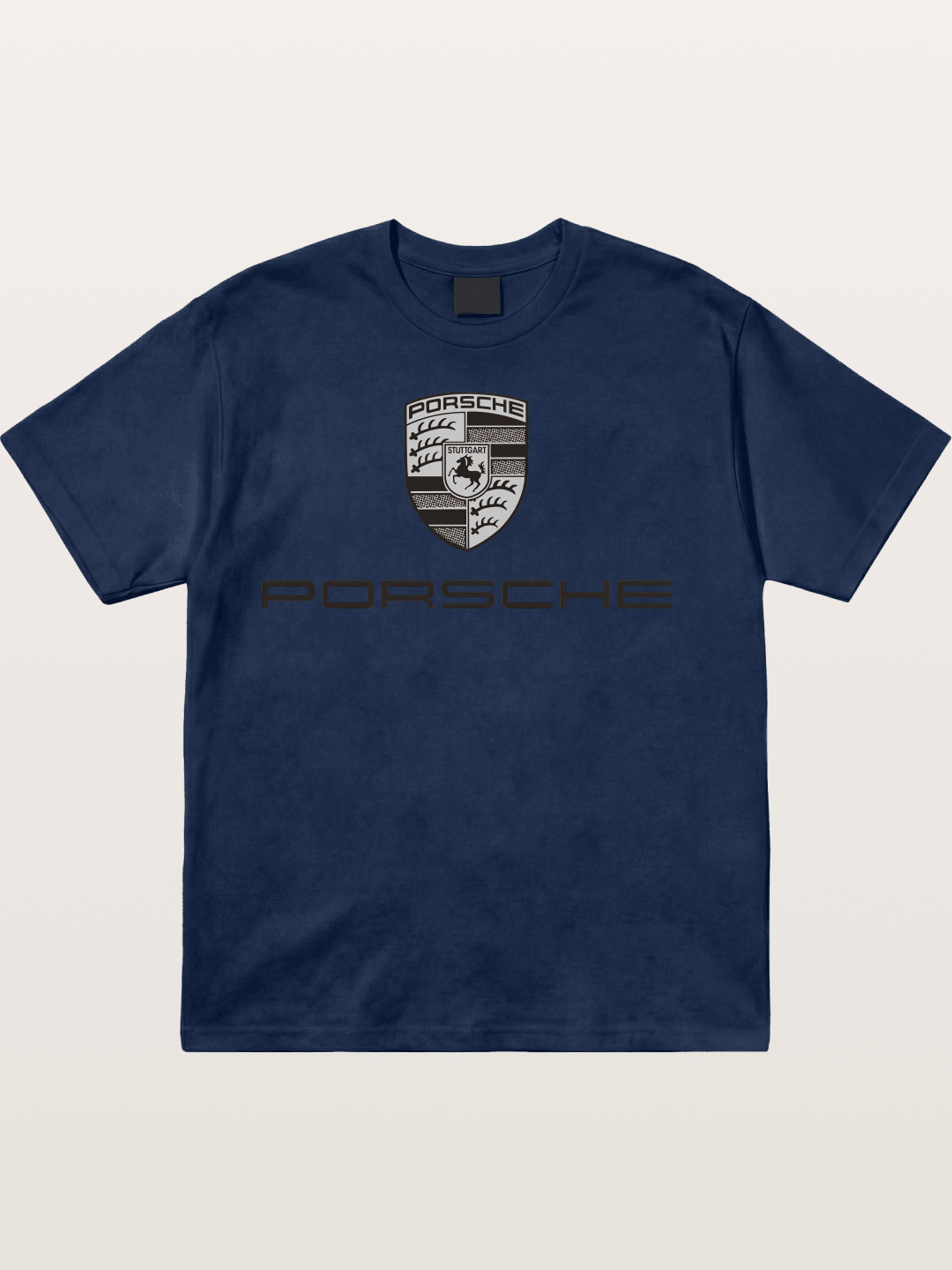 Monochrome Porsche Crest Cotton T-shirt