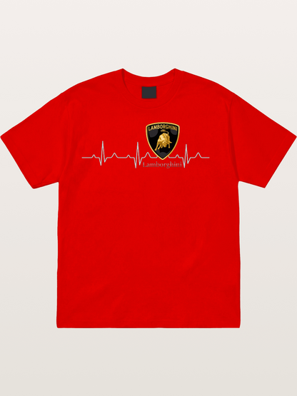 Lamborghini Heartbeat ECG Line Cotton T-shirt