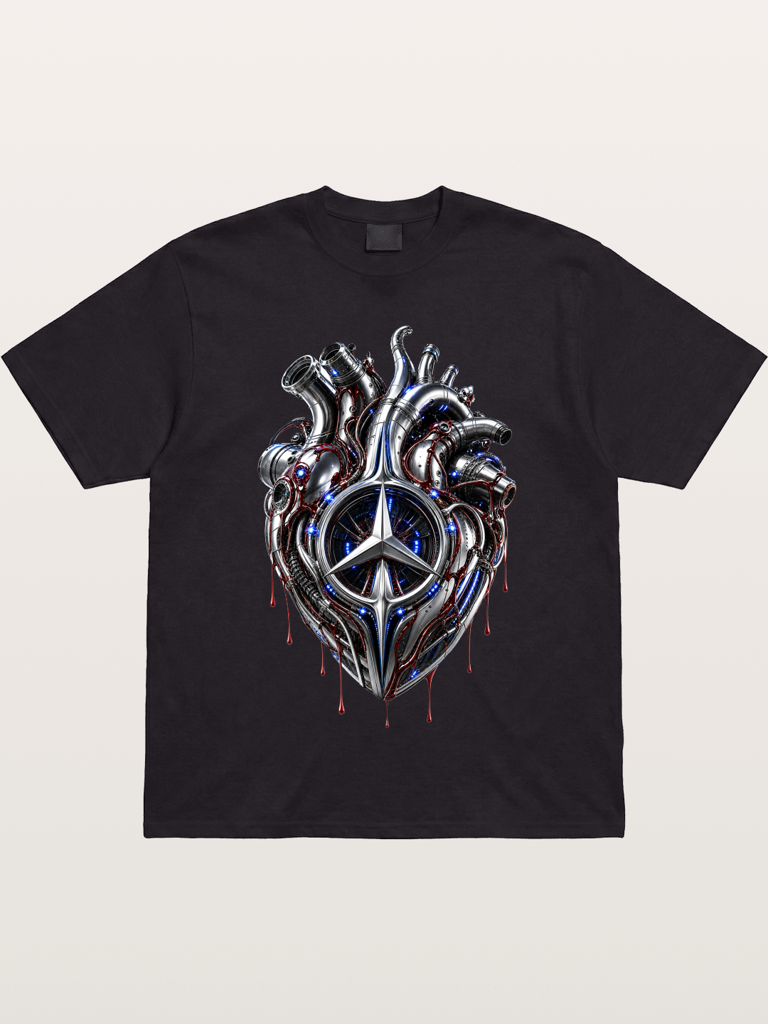 Mercedes Cyborg Heart Print Gildan T-shirt