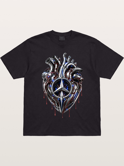 Mercedes Cyborg Heart Print Gildan T-shirt