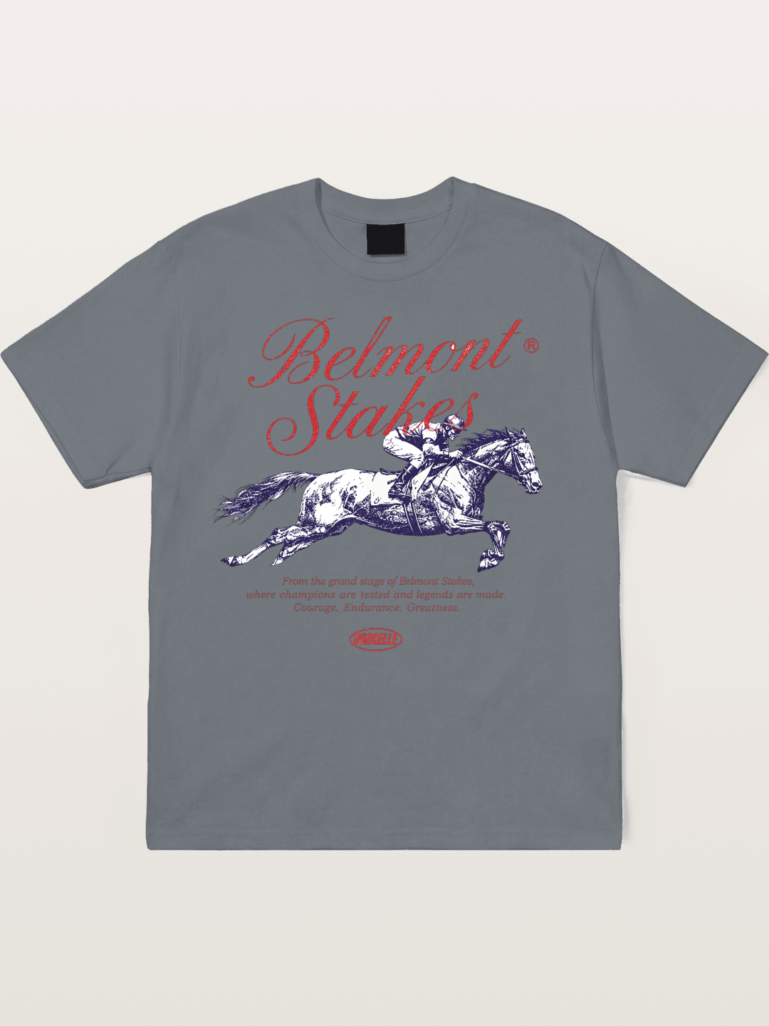 Belmont Stakes Vintage Script Print Cotton T-shirt