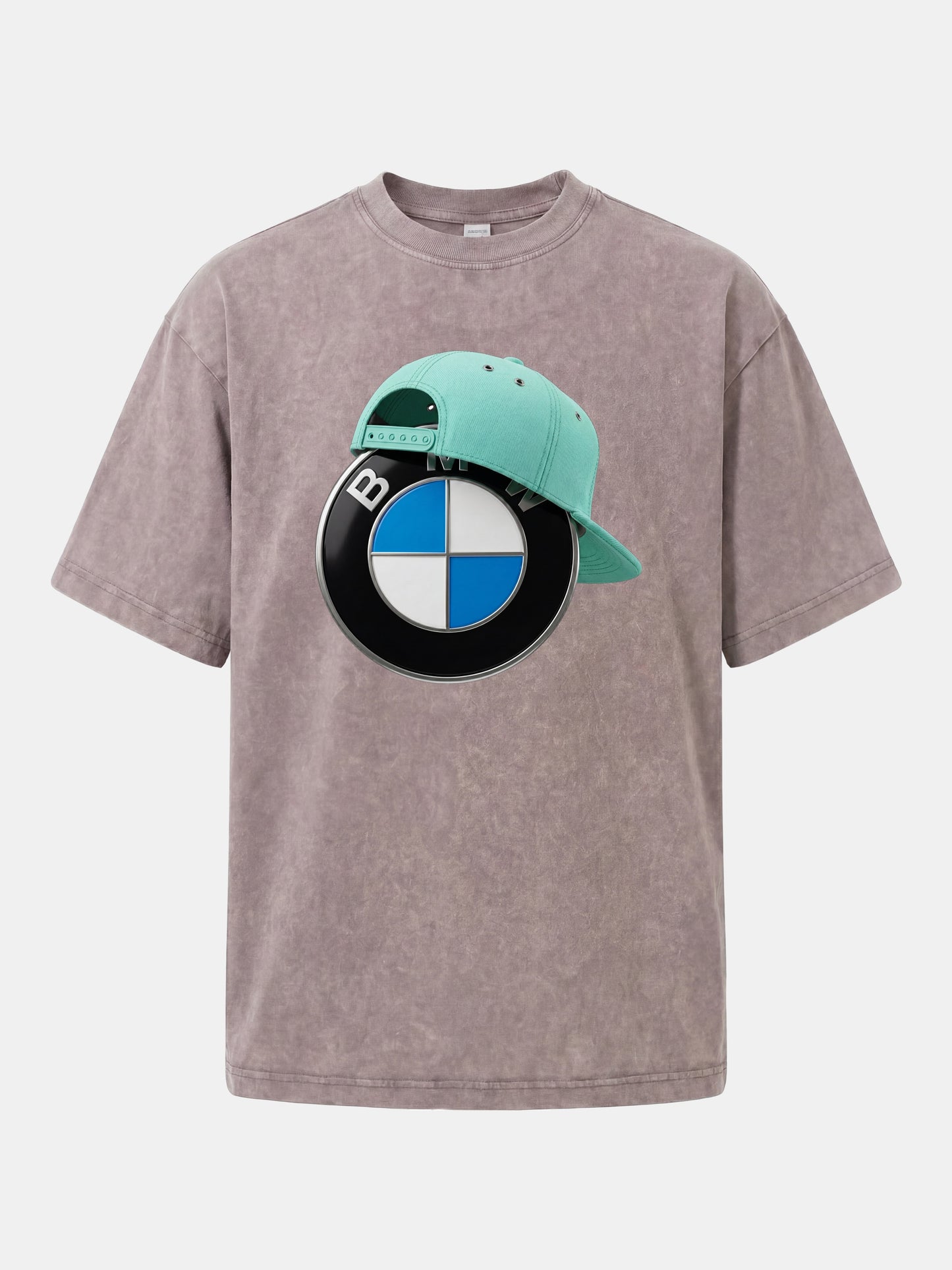 BMW Logo & Tiffany Cap Art Washed T-shirt