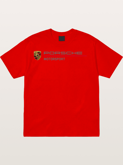 Porsche Motorsport Striped Logo Cotton T-shirt