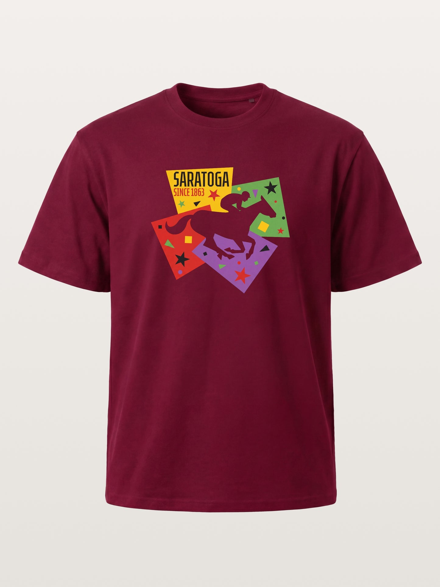 Saratoga Geometric Horse Rider Art Gildan T-shirt