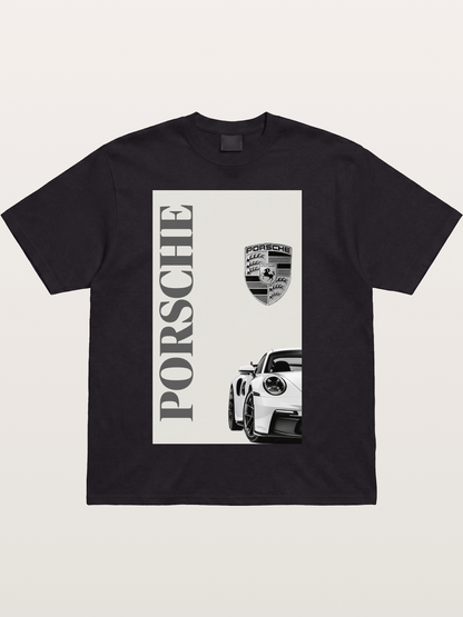 Porsche Minimal Emblem Art Cotton T-shirt