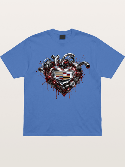 Cadillac Engine Heart Design Gildan T-shirt