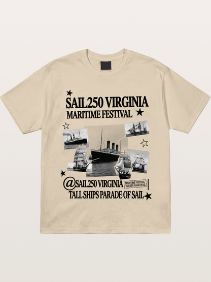 Collage Black White Sailboat Card Gildan T-shirt