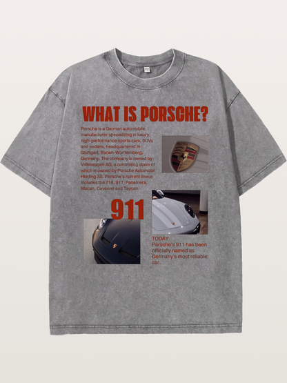 Porsche 911 Information Layout Washed T-shirt