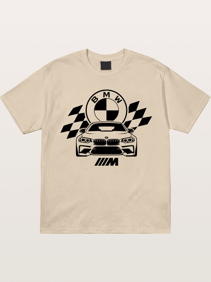 BMW M Series Checkered Flag Print Gildan T-shirt