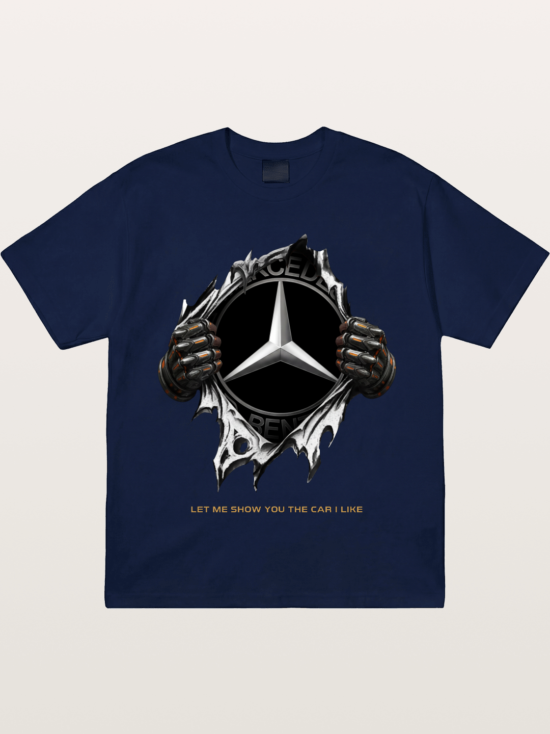 Mercedes Star Crest Tear Through Gildan T-shirt