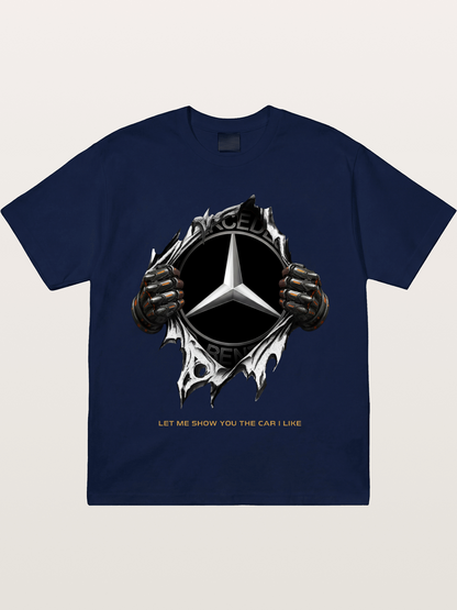 Mercedes Star Crest Tear Through Gildan T-shirt