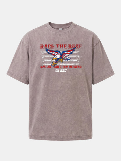 San Diego NASCAR Eagle Patriotic Theme Washed T-shirt