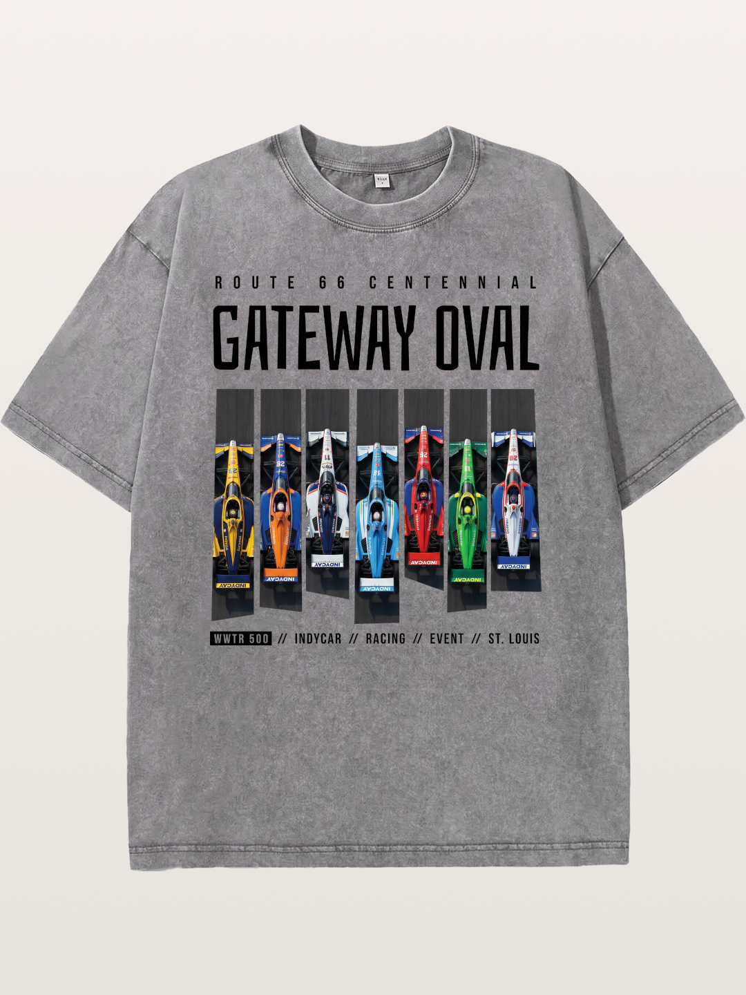 Vertical Grid Gateway Oval Art Washed T-shirt