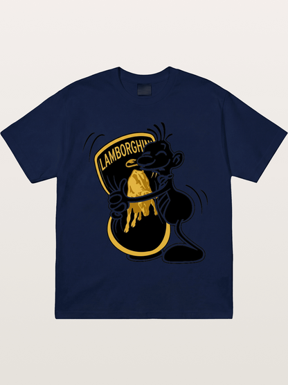 Cartoon Hugs Lamborghini Logo Gildan T-shirt