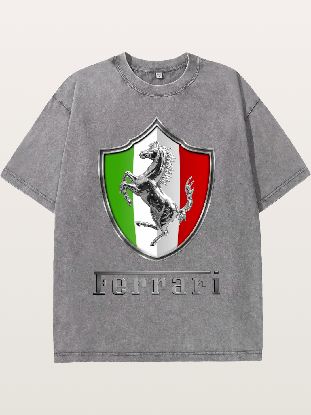 Ferrari Italian Flag Crest Washed T-shirt