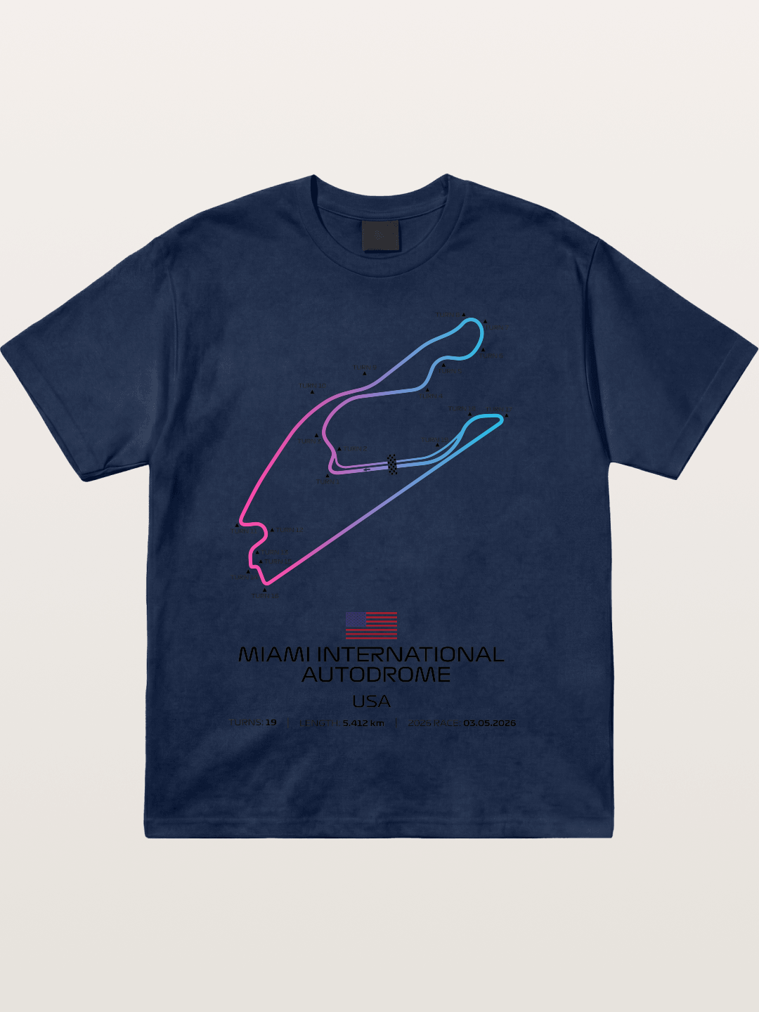 Miami Autodrome F1 Track Map Cotton T-shirt