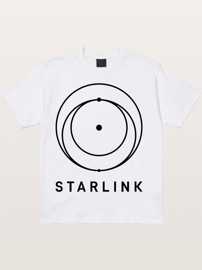 Starlink Orbit Minimal Logo Cotton T-shirt