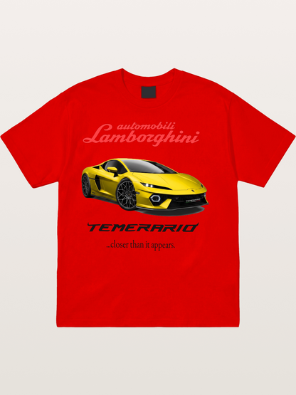 Lamborghini Temerario Yellow Sports Car Cotton T-shirt