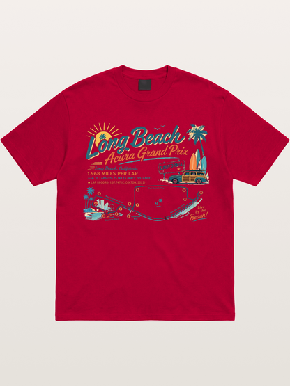 California Long Beach Race Poster Gildan T-shirt
