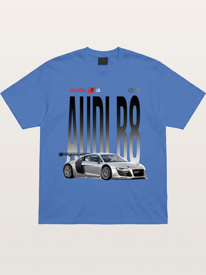 Silver Audi R8 GT3 Front Side View Gildan T-shirt