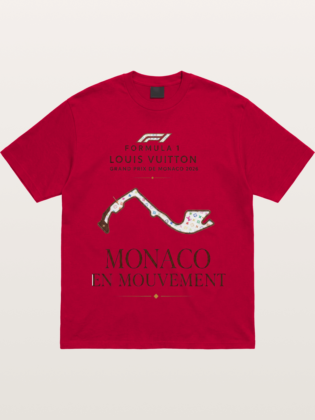 LV x F1 Monaco Track Art Gildan T-shirt