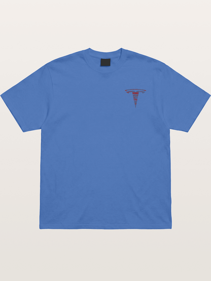 Tesla Word Cloud Heart Print Gildan T-shirt