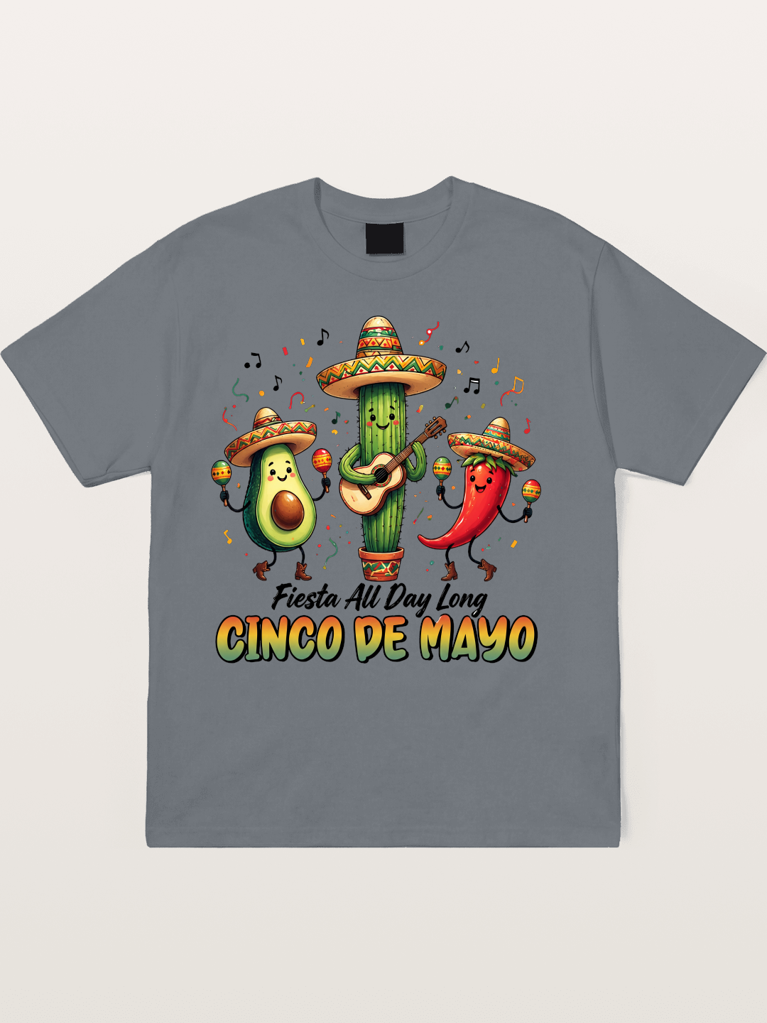 Mexican Fiesta Cartoon Characters Cotton T-shirt