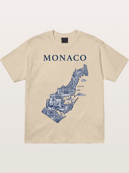 Monaco National Map Circuit Illustration Gildan T-shirt