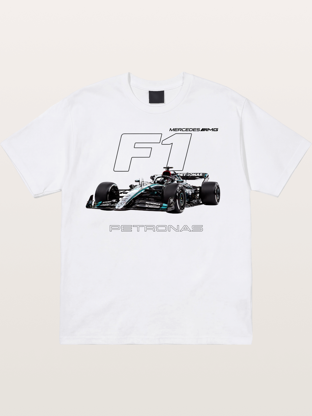 Mercedes F1 Formula Car Print Cotton T-shirt