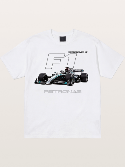 Mercedes F1 Formula Car Print Cotton T-shirt