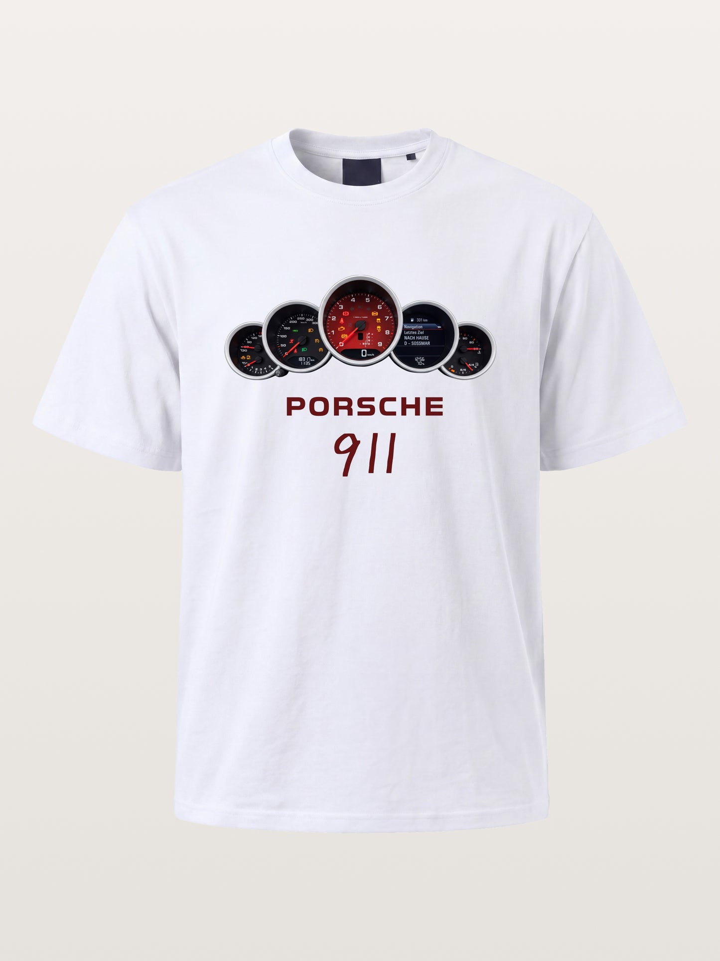 Five Piece Porsche 911 Gauge Cluster Cotton T-shirt