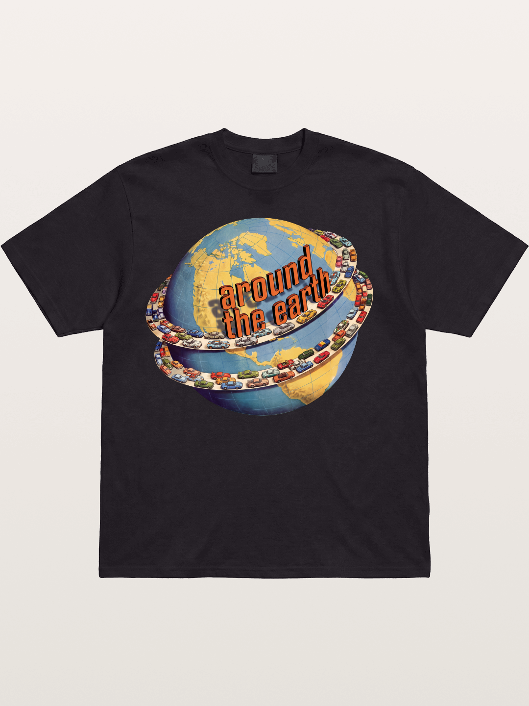 Global Cars Earth Illustration Cotton T-shirt