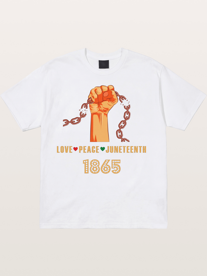 Juneteenth Love Peace Fist Cotton T-shirt