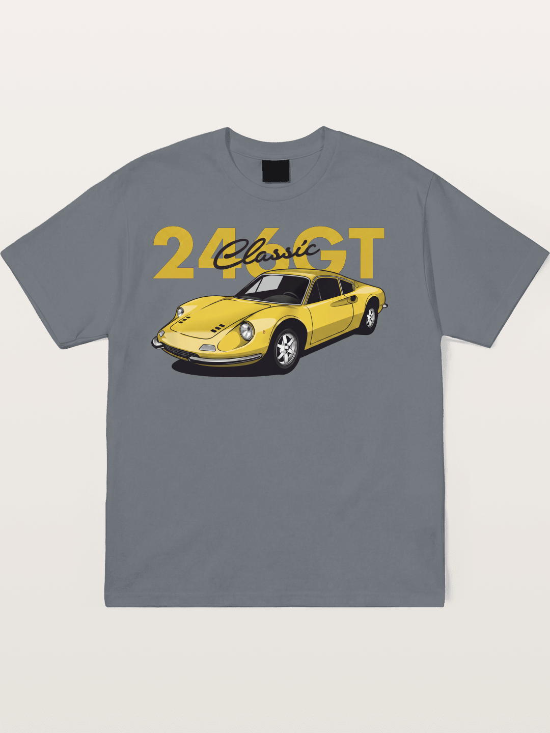 Ferrari 246 GT Classic Yellow Cotton T-shirt