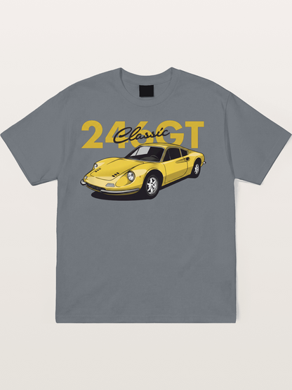 Ferrari 246 GT Classic Yellow Cotton T-shirt