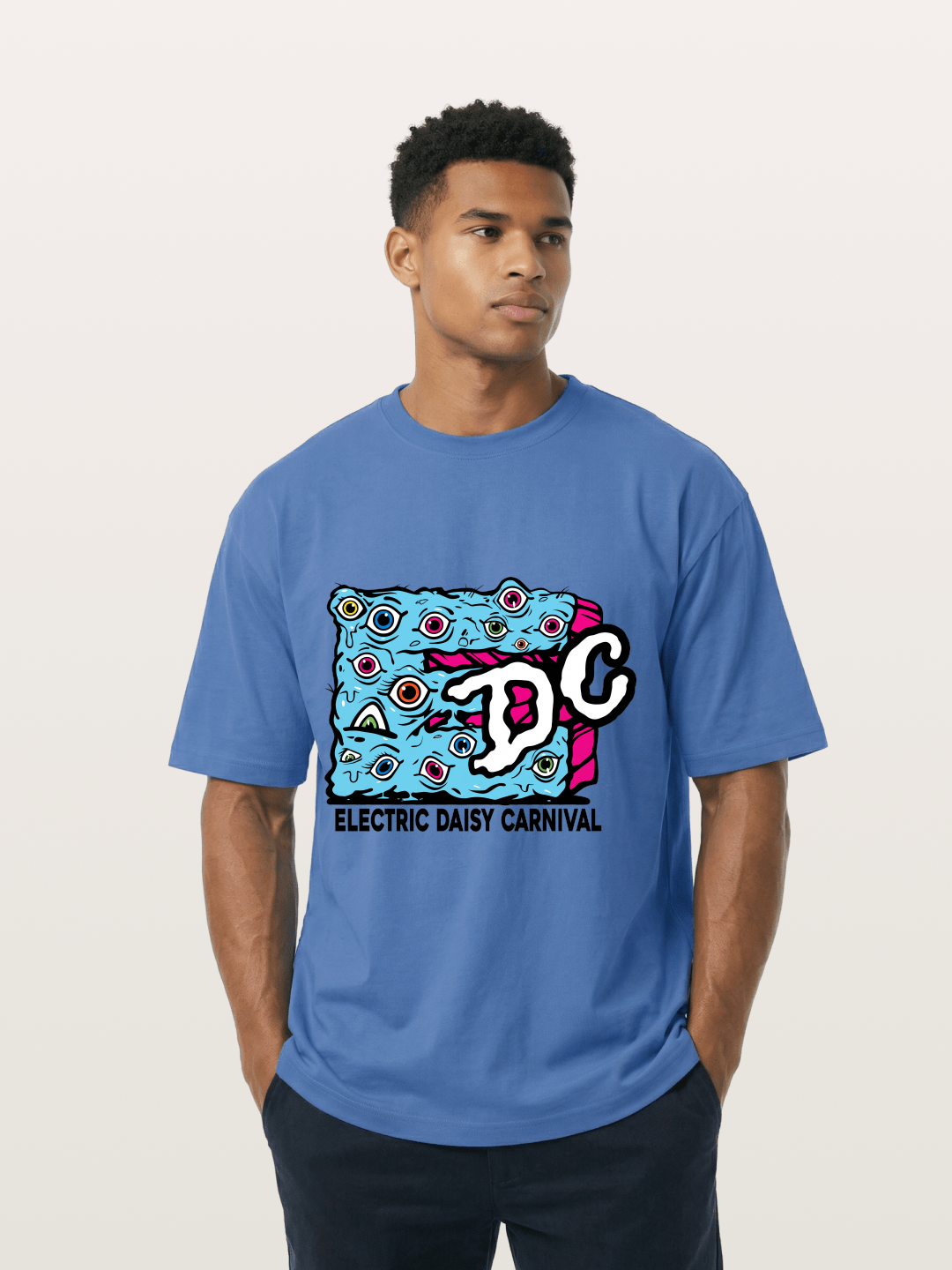 EDC Trippy Eye Daisy Print Gildan T-shirt