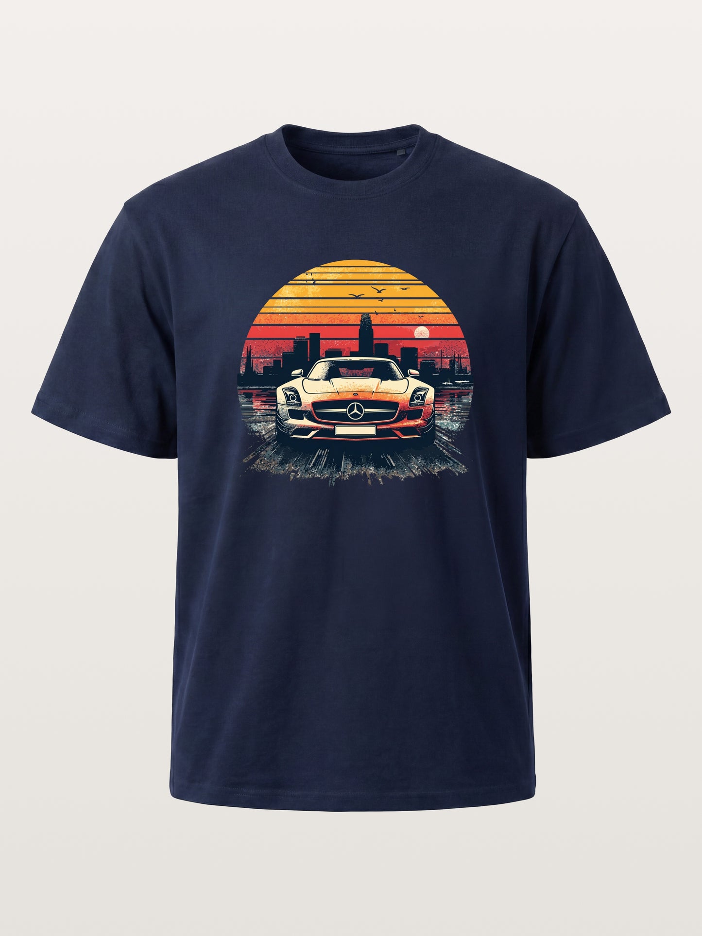 AMG Sport Car Retro Sunset Cityscape Cotton T-shirt