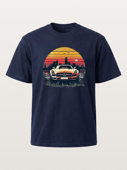 AMG Sport Car Retro Sunset Cityscape Cotton T-shirt