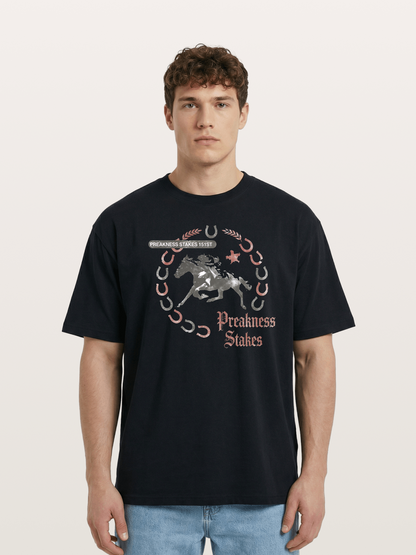 Preakness Stakes Horseshoe Art Cotton T-shirt