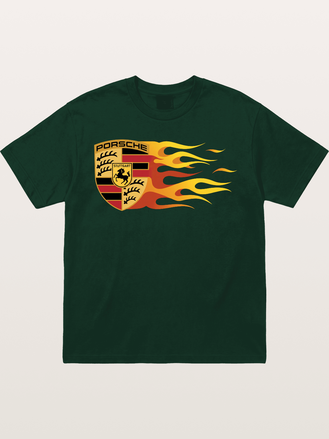 Porsche Crest With Flame Accents Gildan T-shirt