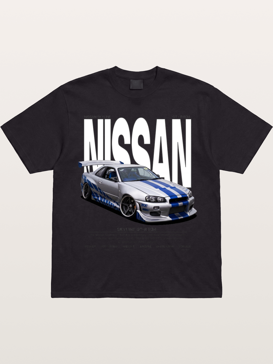 Nissan Skyline GT-R R34 Poster Gildan T-shirt
