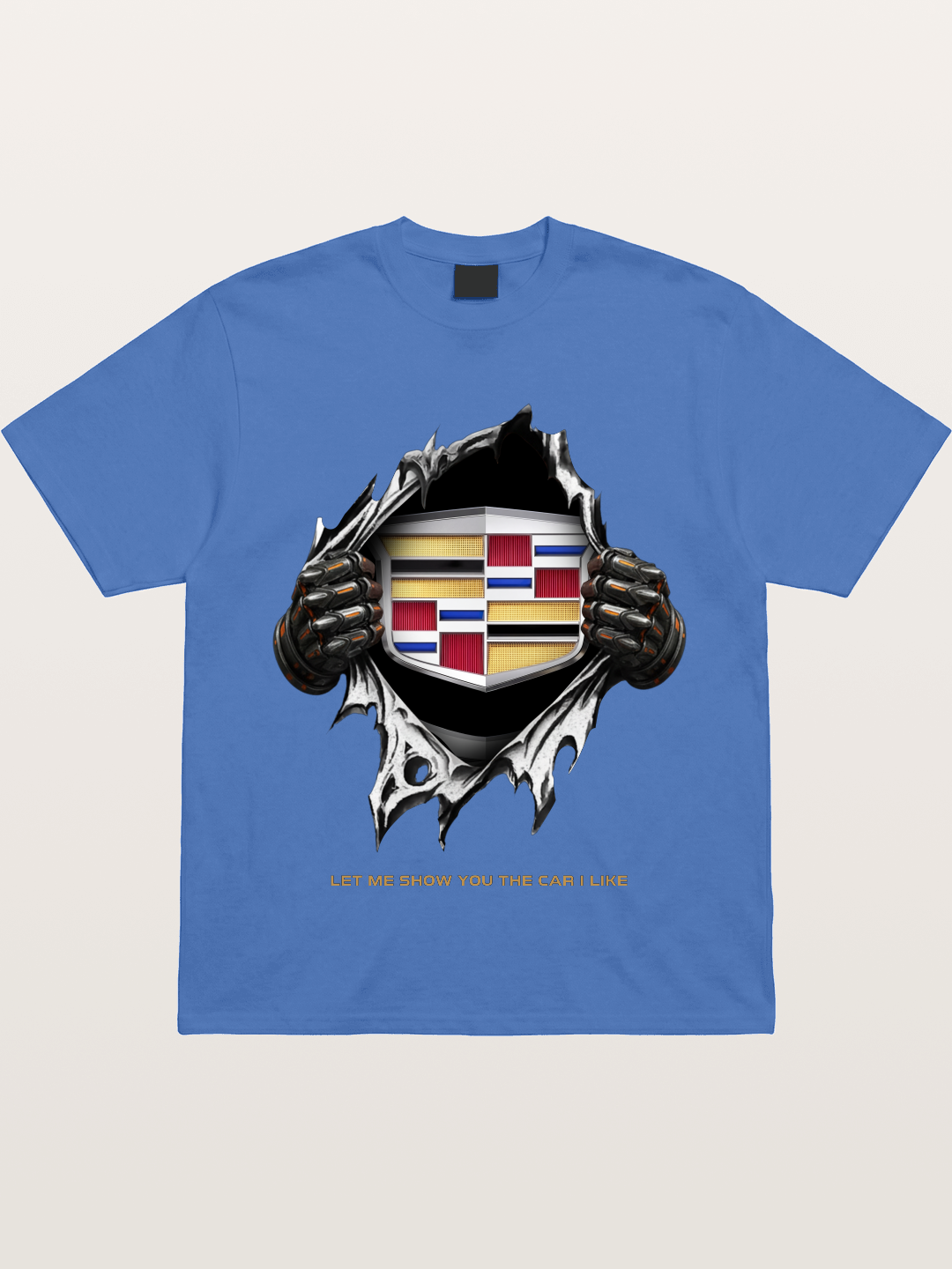 Cadillac Crest Tear Through Effect Gildan T-shirt