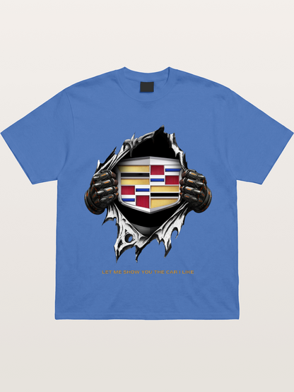 Cadillac Crest Tear Through Effect Gildan T-shirt