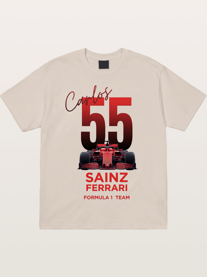 Carlos Sainz Ferrari 55 Art Cotton T-shirt
