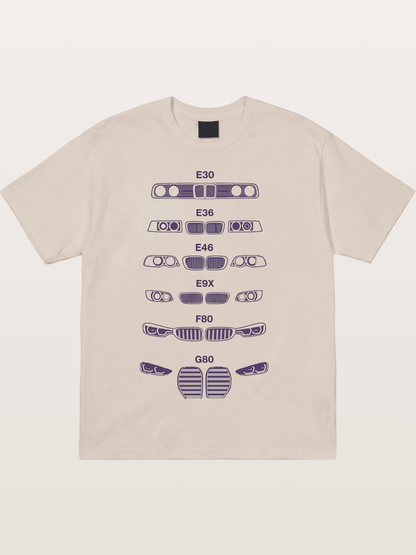 BMW Headlight Generations Print Cotton T-shirt