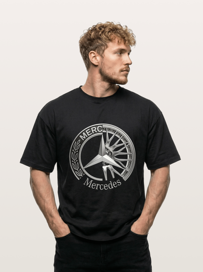 Mercedes Benz Wheel Emblem Art Gildan T-shirt