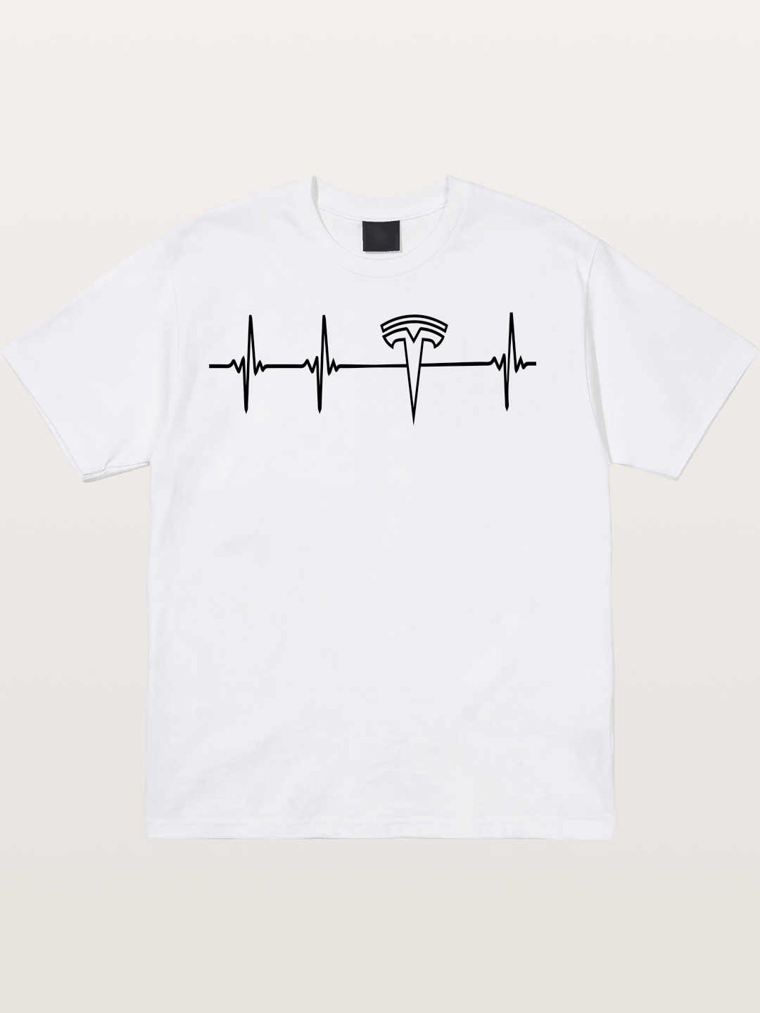 Tesla Logo Heartbeat Sticker Cotton T-shirt