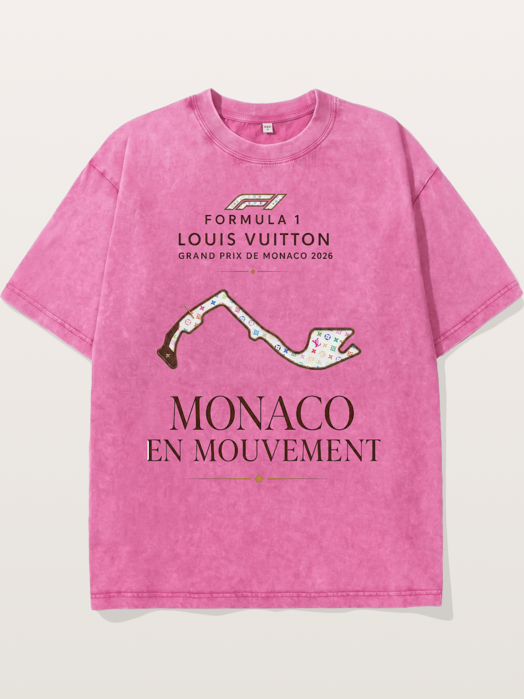 LV x F1 Monaco Track Art Washed T-shirt