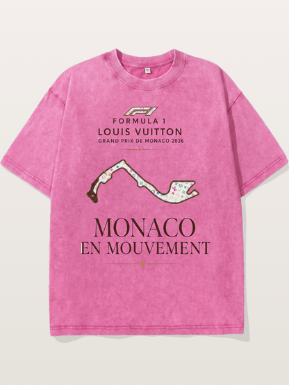 LV x F1 Monaco Track Art Washed T-shirt