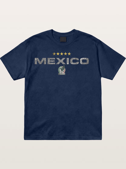 Mexico Football Retro Logo Cotton T-shirt